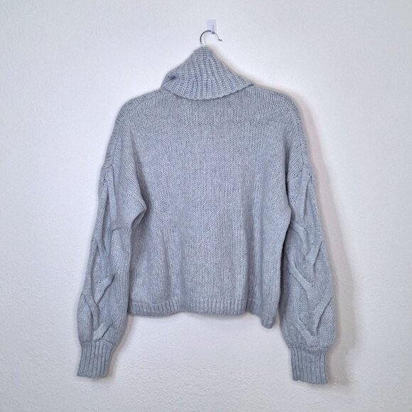 Madewell Cable Turtleneck Sweater Sz S Crop Chunky Preppy Boho Somervell - Picture 7 of 11